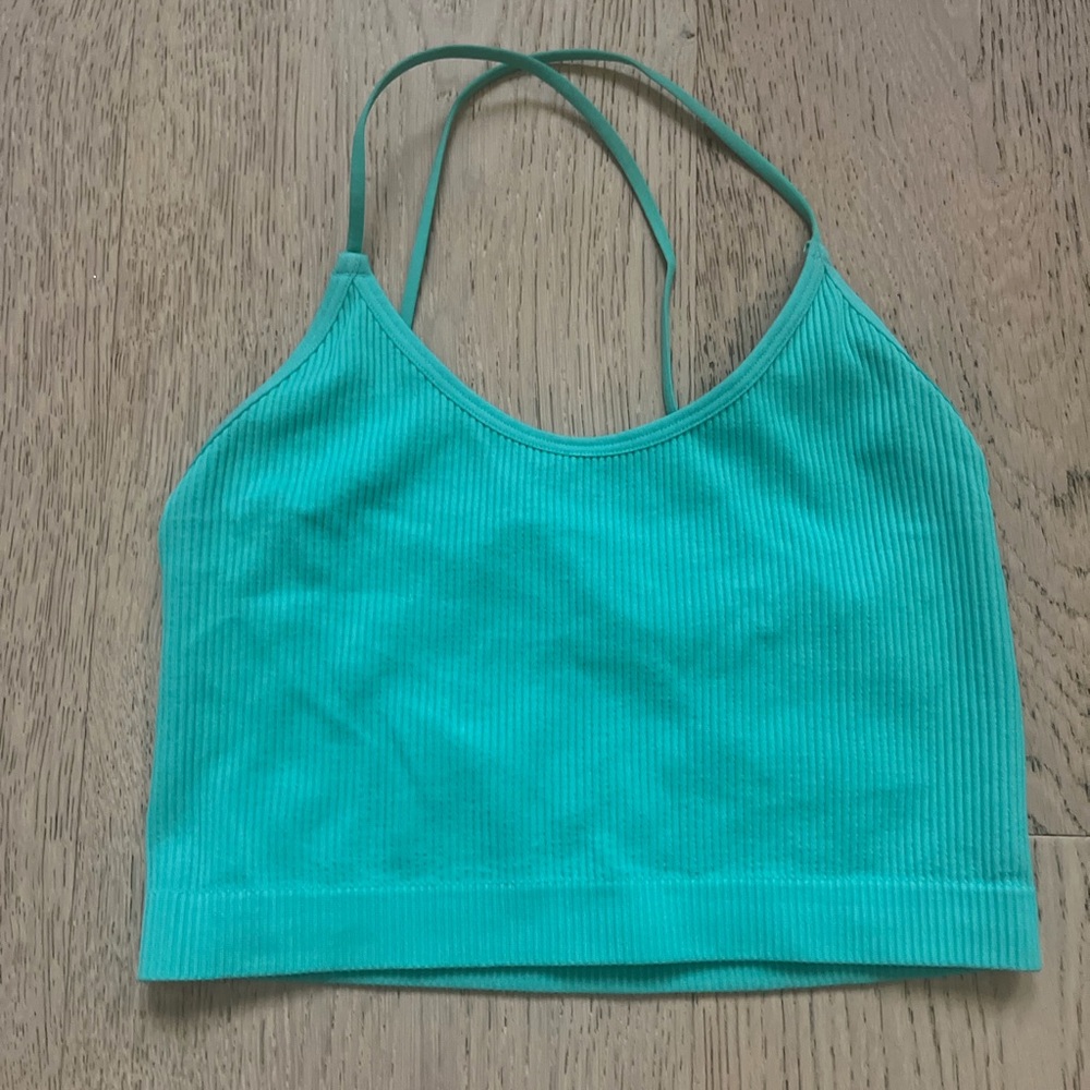 Green tank/ bra